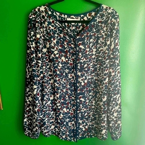 LOFT CLEARANCE Sheer Blouse Large Tall Dressy Work Shirt - Picture 1 of 5